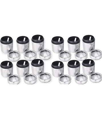 ATROCK Spice Container Steel Silver Tea/Coffee/Sugar Container ( Set of 12 )