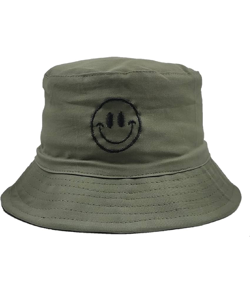 Unisex Cotton Fishermen Bucket Smiley Reversible Cap Hat