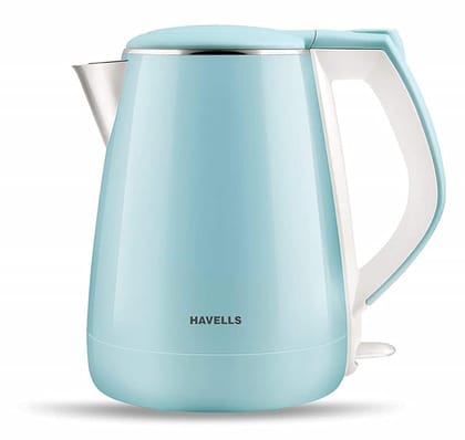 Havells Aqua Plus Electric Kettle 1.2 Litre, 1250 Watt | 304 Stainless Steel Inner Body | Cool Touch Body | Auto Shut-Off |Wider Mouth|2 Years Door Step Warranty by Havells (Blue) Havells Aqua Plus Electric Kettle 1.2 Litre, 1250 Watt | 304 Stainless Steel Inner Body | Cool Touch Body | Auto Shut-Off |Wider Mouth|2 Years Door Step Warranty by Havells (Blue)