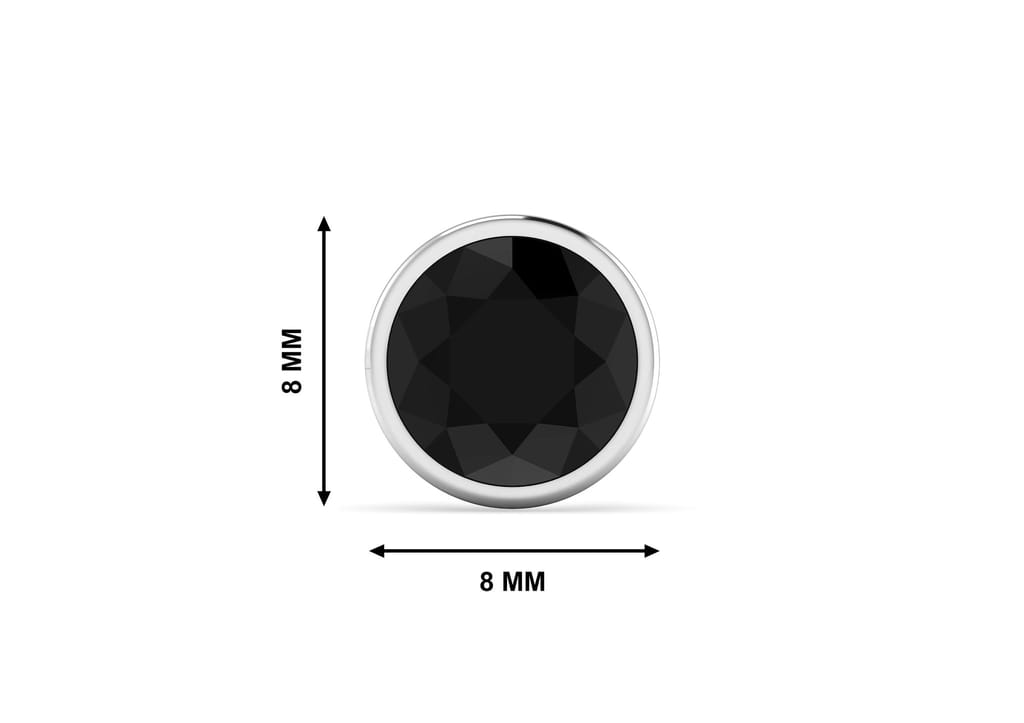 Black Brilliant Bezel Men's Ear Stud (1 Pc Only)