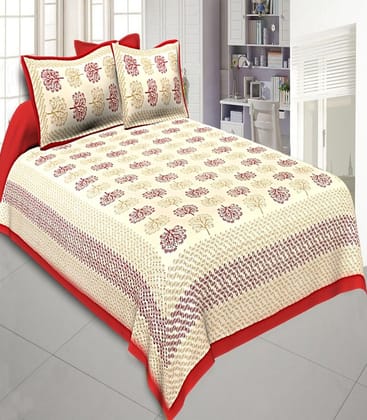 Breathable Cotton Floral Bedsheet  120 TC