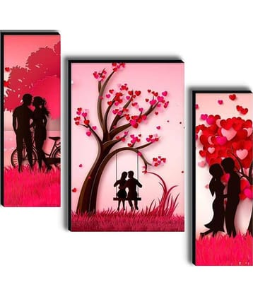 SNDArt Set Of 3 Lovely Couple Modern Art Wall Paintings For Living Room 12 x18 inch