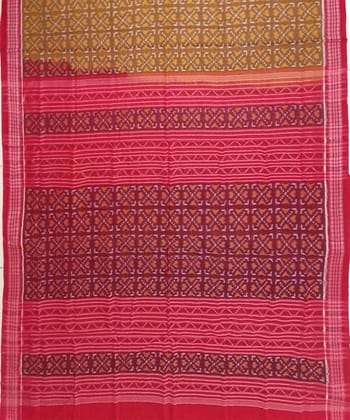 Peanut red colour handwoven cotton saree