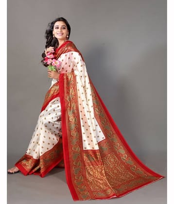Kanooda Prints Art Silk Printed Regular Saree With Unstitched Blouse Piece ( Black )