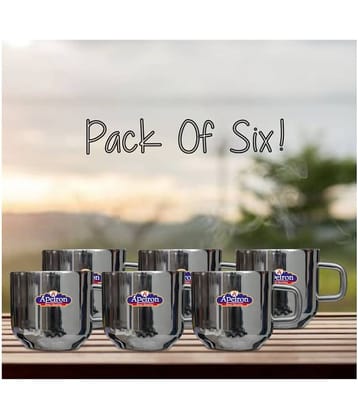 APEIRON Steel Earl Grey Double Walled Tea Cup 6 Pcs 100 ml