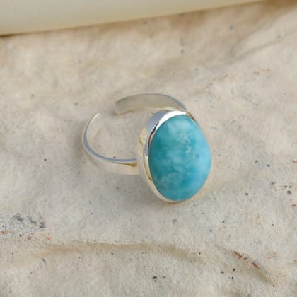 Oval Larimar Silver Stone