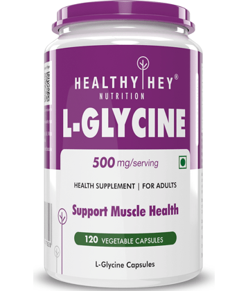 HEALTHYHEY NUTRITION L-Glycine, 120 Vegetable 500 mg Capsule