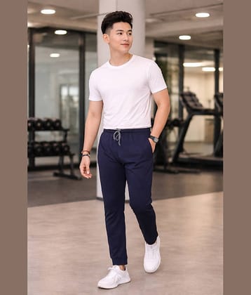 Kashvi Navy Blue Lycra Men's Trackpants ( Pack of 1 )