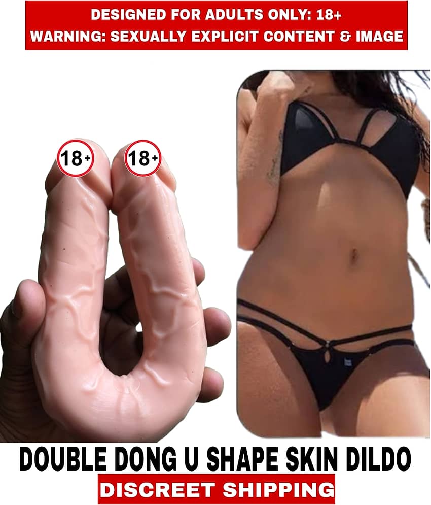 Sexual Wellness Women's Sex Toys Realistic Double Dong U Shape Skin Color Realistic Dildo Best Satisfier Solid Silicon Dildo For Women