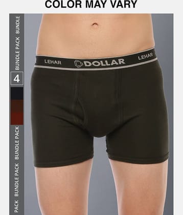 Dollar Lehar Mens Combed Cotton Trunk - Pack of 4 - (Colour May Vary)