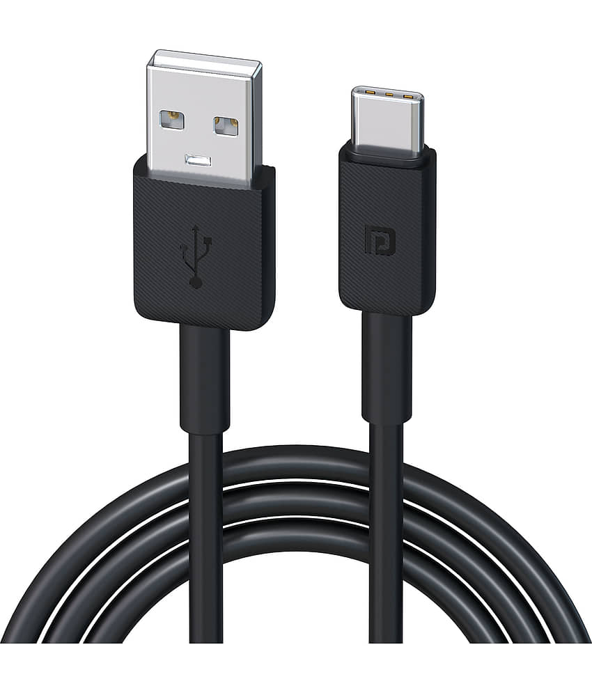 Portronics Black 3A Type C Cable 1 Meter