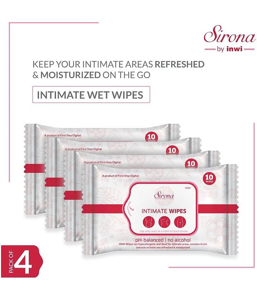 SIRONA Intimate Wet Wipes by SIRONA - 40 Wipes (4 Pack - 10 Wipes Each)