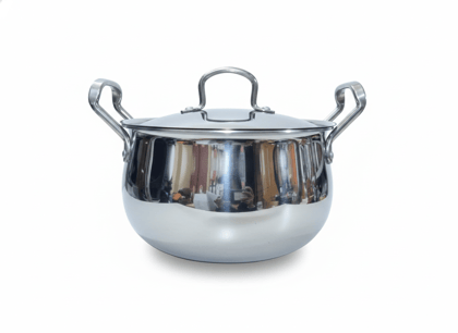 India Gold Triply Stainless Steel Casserole with Lid, Belly Shape Handi, India Gold Triply Stainless Steel Casserole with Lid, Belly Shape Handi,