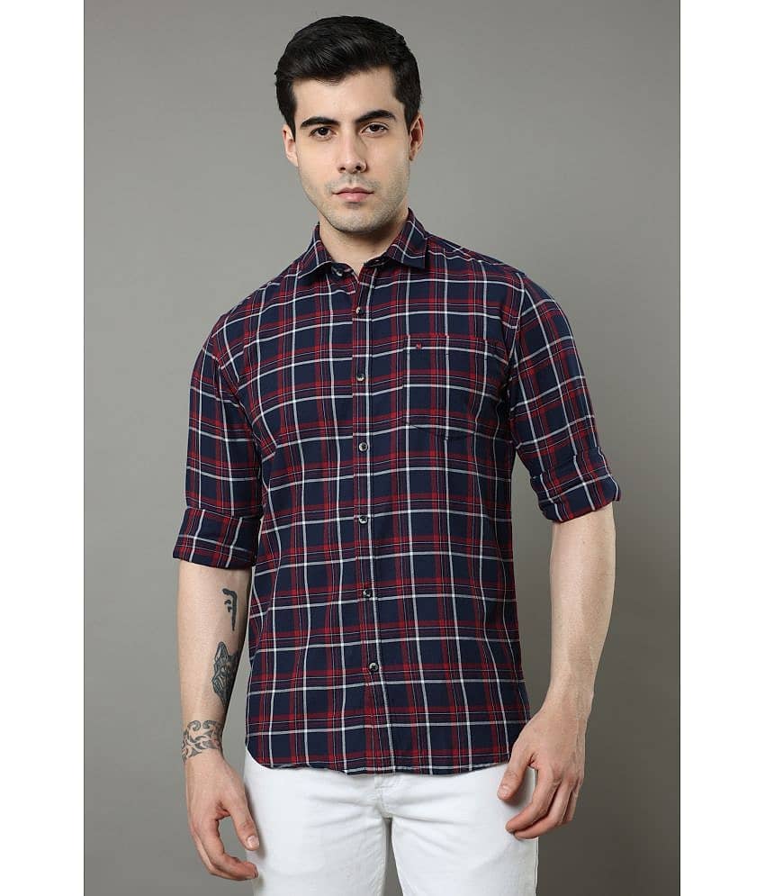 Cool Colors - Navy 100% Cotton Slim Fit Men's Casual Shirt ( Pack of 1 )