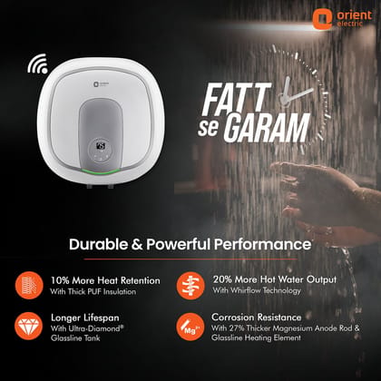 Aquator IoT 5 Star Water heater (Geyser), Suitable for High-rise Buildings | 7 year Tank Warranty | Free Installation and Connecting Pipes | Geyser with Temperature Control Aquator IoT 5 Star Water heater (Geyser), Suitable for High-rise Buildings | 7 ye