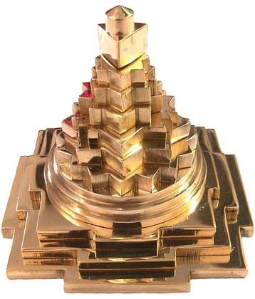 Taj Ring Enterprises Golden Brass Meru Shree Yantra