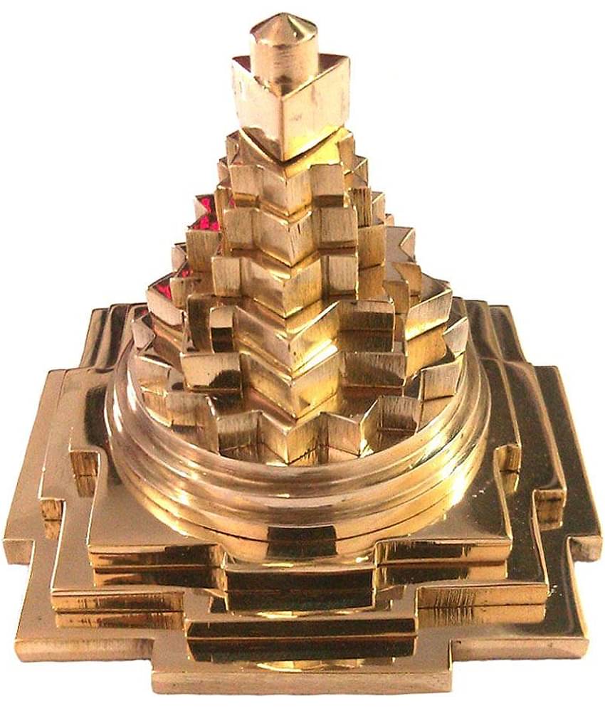 Taj Ring Enterprises Golden Brass Meru Shree Yantra