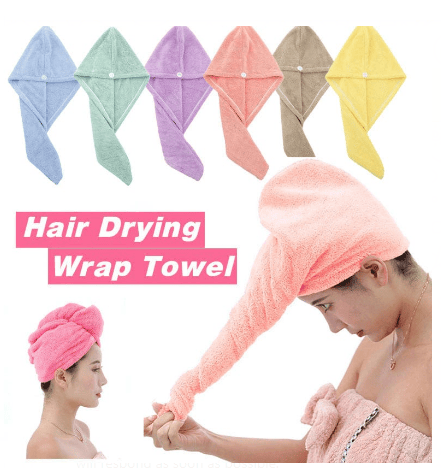 HAIR WRAPPING TOWELS FOR WOMEN ( cornflower blue )