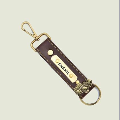 Personalised Leather Keychain - Classic Finish