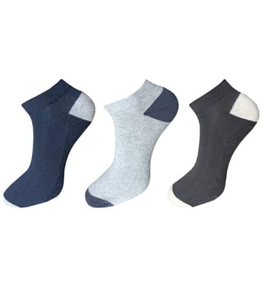 3_Pair Set Unisex Casual Cotton Solid Ankle Length Socks (Multicolor)-PID54123