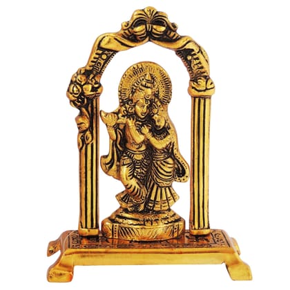 Aluminium Radha Krishna Frame ? Decorative Wall Showpiece, Height : 6.5 Inch (ASMAS303 G)