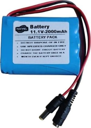 NOVEL 11.1V 2000mAh Lithium-Ion Battery Pack with BMS and JST Connector | Rechargeable Battery for Electronics Projects, RC Applications, Robotics and DIY Devices