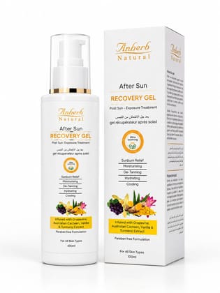 Anherb Natural After Sun Recovery Gel, UVA and UVB Protection, Paraben Free Formulation - 100ml Anherb Natural After Sun Recovery Gel, UVA and UVB Protection, Paraben Free Formulation - 100ml