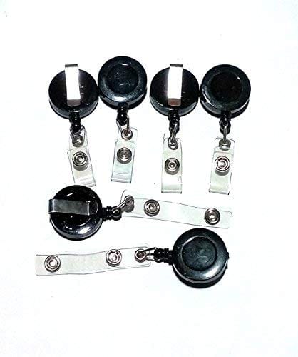 Nawani Metal 6 Pieces Pully ID Card Holders (Black)