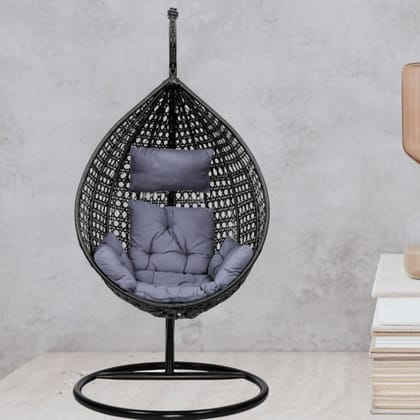 Hanging Wicker Outdoor Swing with Stand