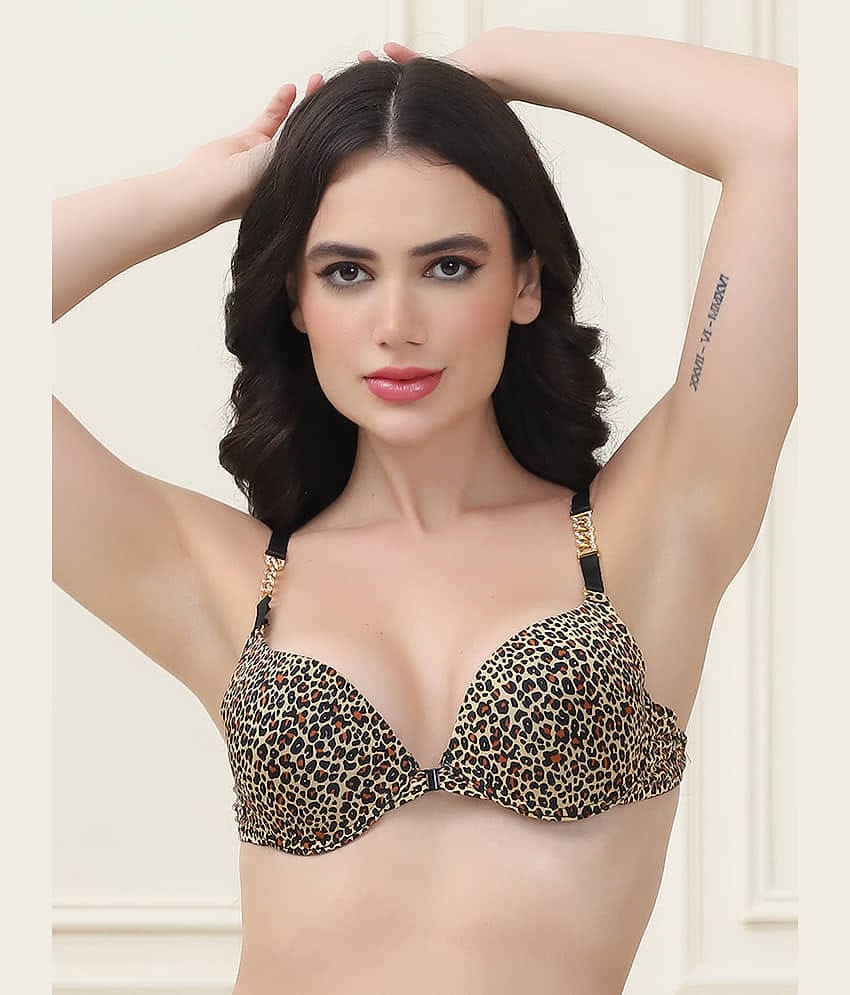 PrettyCat Polyester Lightly Padded Women's Push Up Bra ( Multicolor1 ) PC-BR-7052-FO-LEP