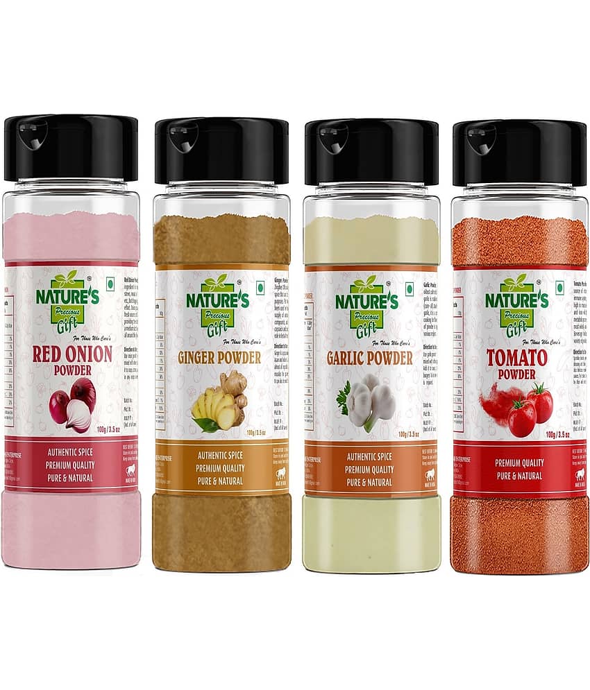 Natures Gift Onion Powder 250 gm, Ginger Powder 200 gm, Garlic Powder 250 gm & Tomato Powder 300 gm - Ready to Cook Powder 1 kg