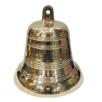 Brass Hanging Ghanta | Temple Hanging Bell For Mandir, Height : 10.5 Inch (ZMAS638 E)