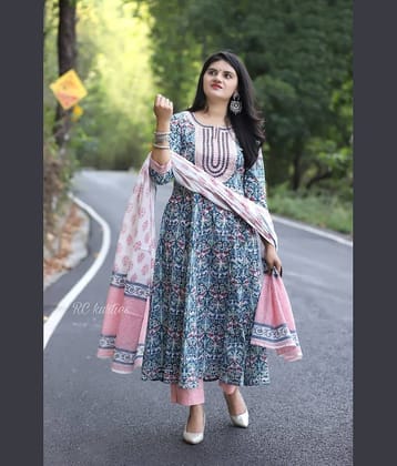 piludi Viscose Printed Kurti With Pants Women's Stitched Salwar Suit - Multicoloured ( Pack of 1 )