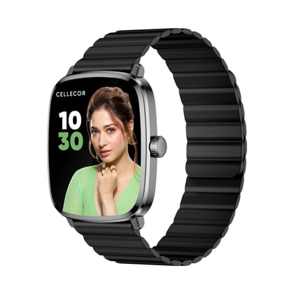 CELLECOR M10 Vision 2.01" Super-Retina Amoled Display | 1200 NITS | AOD | BT-Calling | AI Voice | 60Hz Refresh Rate | IP68 | Rotating Crown | SmartWatch