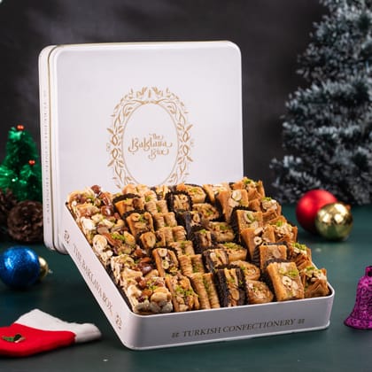 White Tin Festive Gift Box-1kg-Pack of 1