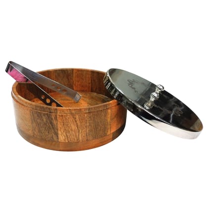 Wooden Home Decorative Bowl | Handmade Rustic Serving Bowl, Diameter : 8 Inch (WMAS076 C)
