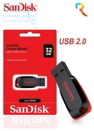 SanDisk 32gb pendrive 32 GB Pen Drive Compatible with Laptop, Audio Player, Television, Netbook USB 2.0 Plastic Case