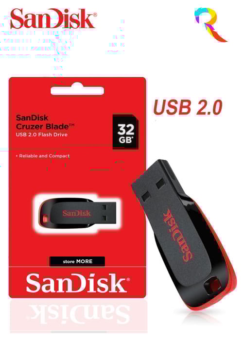 SanDisk 32gb pendrive 32 GB Pen Drive Compatible with Laptop, Audio Player, Television, Netbook USB 2.0 Plastic Case