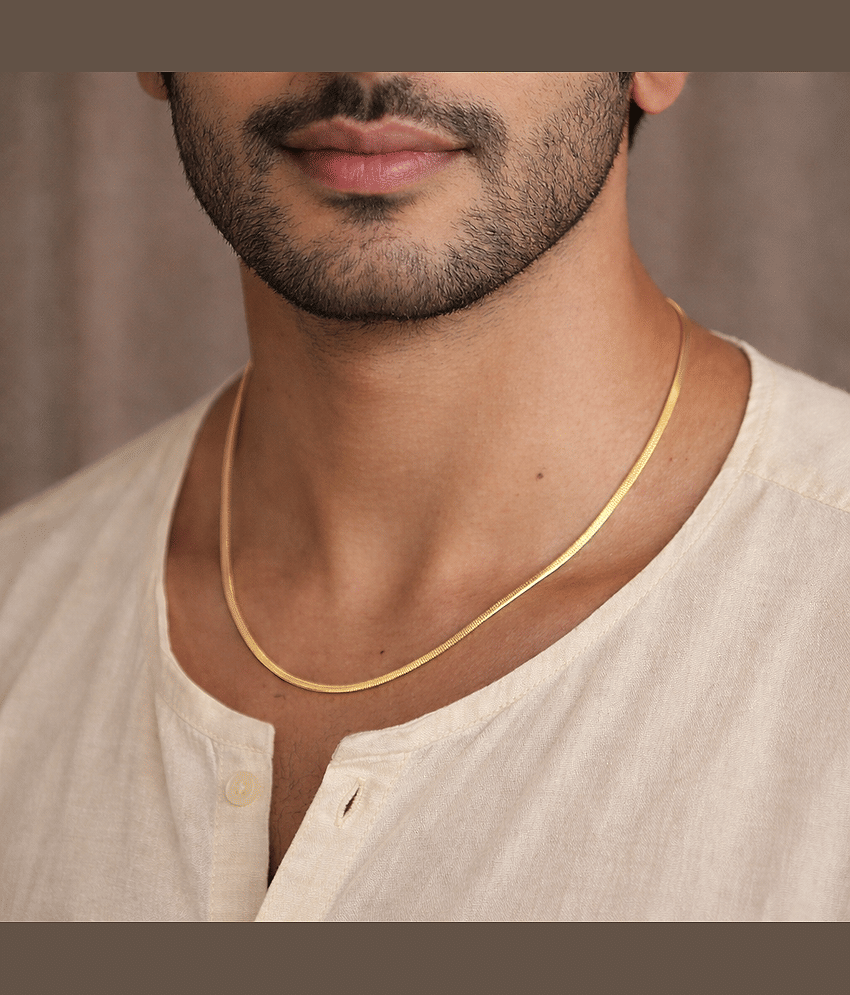 THRIFTKART Gold Plated Stainless Steel Chain ( Pack of 1 )