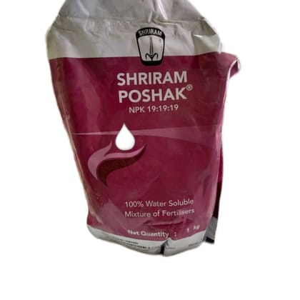 Shriram Poshak NPK 19:19:19 Water Soluble Fertilizer - 1 kg - 1 kg - One pack of fertilizer