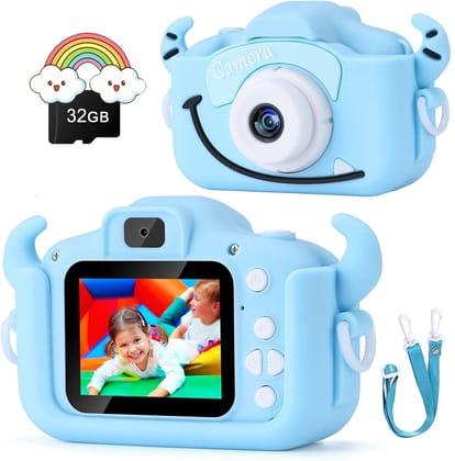 CADDLE & TOES 40 MP Camera for Girls, 1080P HD 2.0 Inch Screen with 32GB SD Card, Birthday Christmas Toys Gifts for Children Age 4+ to 15 Years Old (Teddy Blue) CADDLE & TOES 40 MP Camera for Girls, 1080P HD 2.0 Inch Screen with 32GB SD Card, Birthday Ch