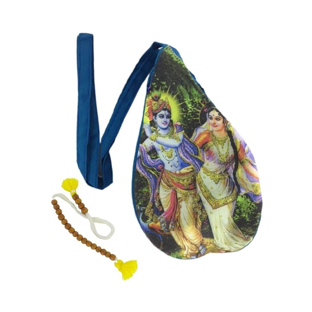 MAYAPURI Beautiful Radha Krishna Printed Chanting Bag/Japa Bag for Mantra Jaap (Pack of 1) Multicolor - Pooja Needs | Buy online on ZillyBuy