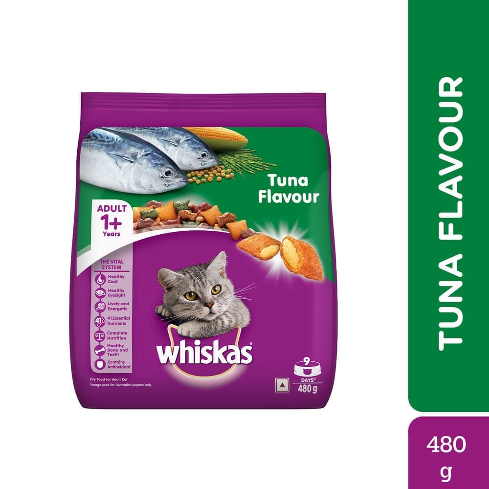 Whiskas Tuna Flavour Adult (1+ Years) Dry Cat Food 480g