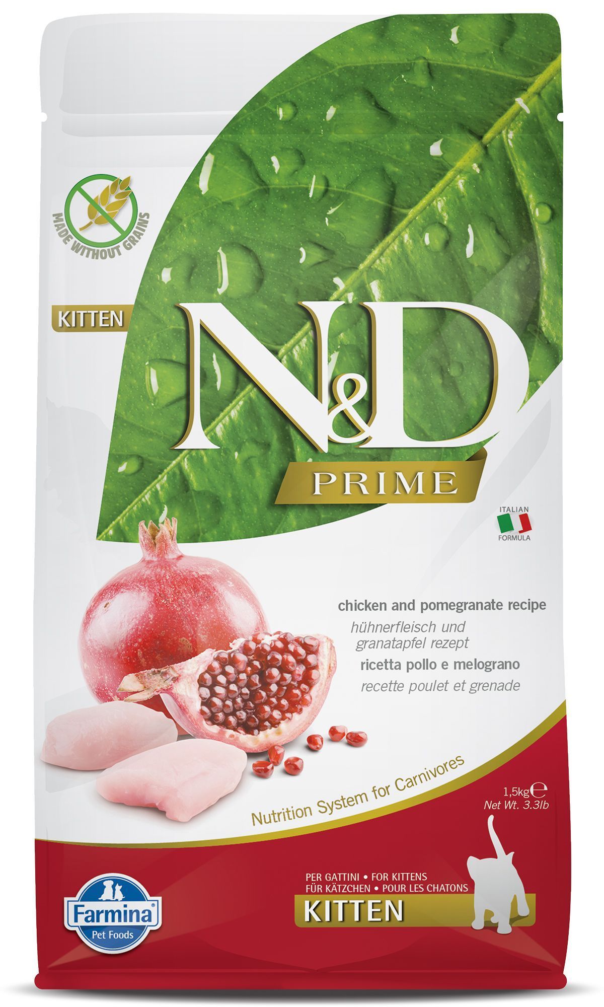 N&amp;D Prime Chicken &amp; Pomegranate Grain free Cat Dry Food Kitten 1.5kg