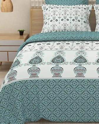 EVERYDAY-144TC King Size Bedsheet Set-KING / AQUA / BEDSHEET