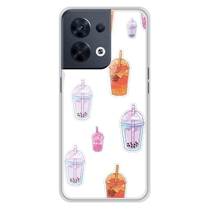 Bubble Tea - Clear Printed Silicone Case For Oppo Models-Oppo Reno 11 5G