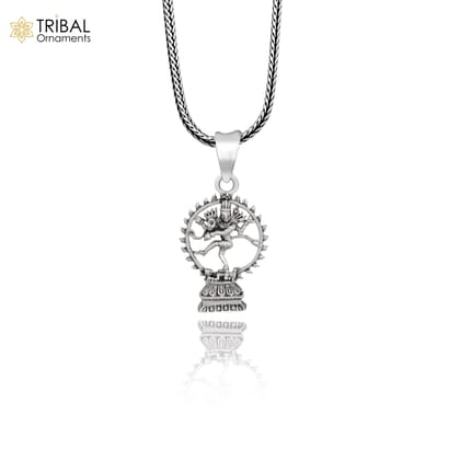 925 sterling silver handmade vintage Idol shiva Nataraaj pendant, amazing stylish unisex pendant locket personalized jewelry ssp487-Only Pendant
