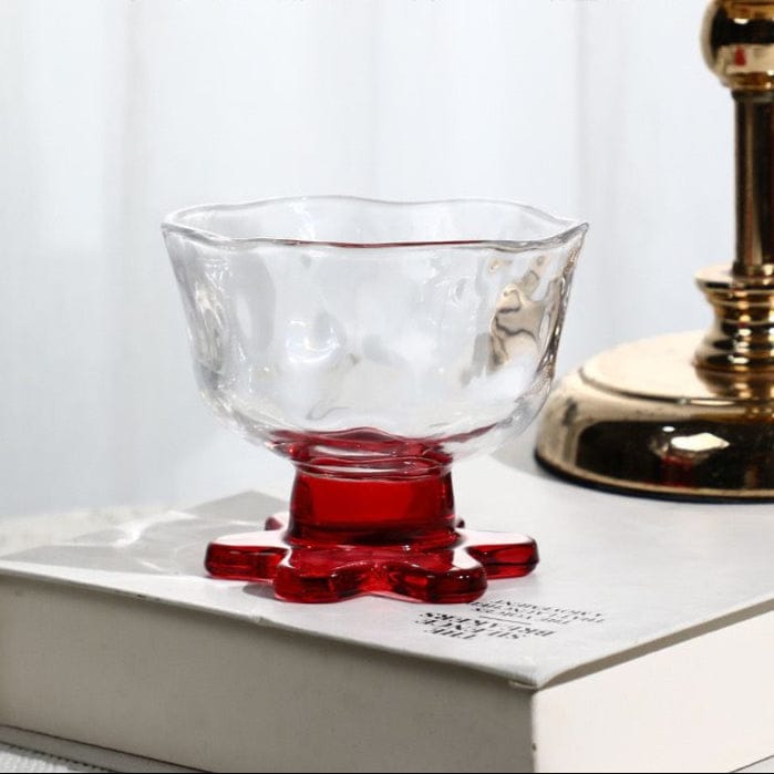Playful Quirky Dessert Glass - Set Of 2-Red