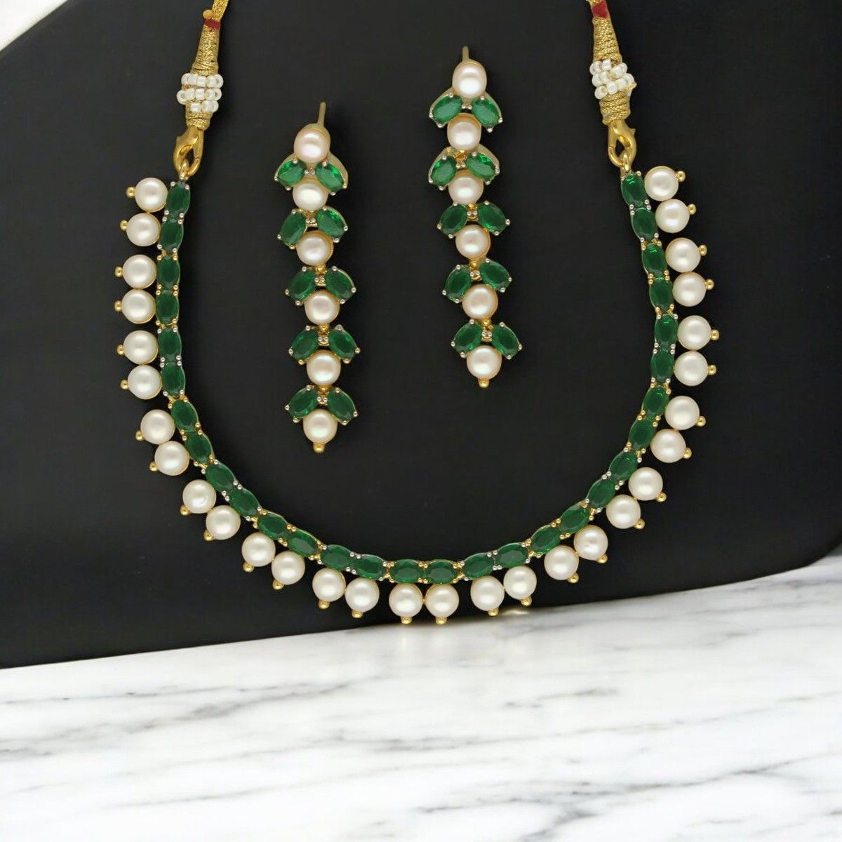 Sri Jagdamba Pearls Trellis Pearl Set For Women Girls