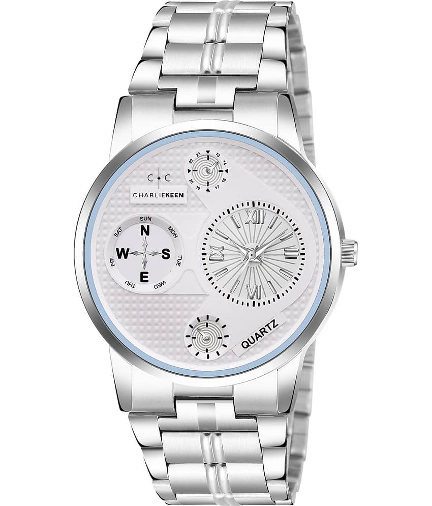 CHARLIEKEEN Silver Stainless Steel Analog Men's Watch